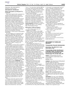 Federal Register / Vol. 73, No[removed]Friday, April 11, [removed]Notices  mstockstill on PROD1PC66 with NOTICES Operations, 202–366–9826, for questions on the docket.