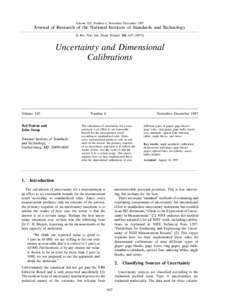 Uncertainty and Dimensional Calibrations