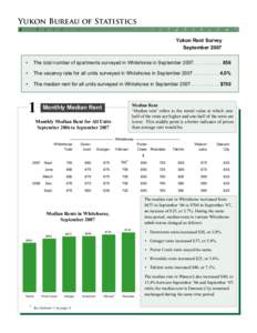 Yukon Bureau of Statistics 2 ÷  9