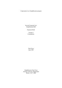 Second Corporate Law Simplification Bill   - Exposure Draft - Commentary Vol 2 (June 1995)