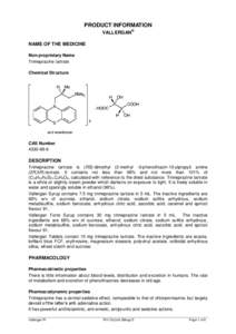 PRODUCT INFORMATION VALLERGAN® NAME OF THE MEDICINE Non-proprietary Name Trimeprazine tartrate Chemical Structure