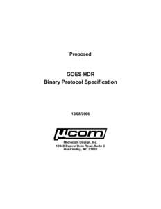 Proposed  GOES HDR Binary Protocol Specification[removed]