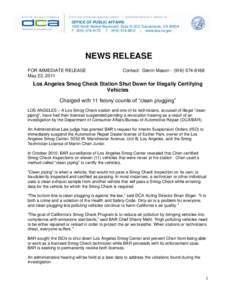 OFFICE OF PUBLIC AFFAIRS 1625 North Market Boulevard, Suite N-323, Sacramento, CA[removed]P[removed]F[removed] | www.dca.ca.gov NEWS RELEASE FOR IMMEDIATE RELEASE