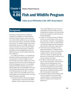 Chapter 4 Section Ministry of Natural Resources[removed]Fish and Wildlife Program