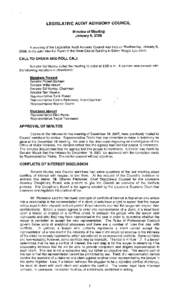 LEGISLATIVE AUDIT ADVISORY COUNCIL  Minutes of Meeting January 9, 2008