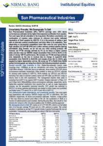 1QFY13 Result Update  Institutional Equities Sun Pharmaceutical Industries 13 August 2012