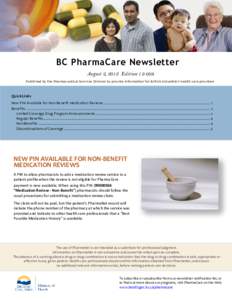 PharmaCare Newsletter[removed]