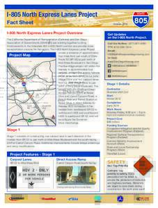 I-805 North Express Lanes Project Fact Sheet October[removed]I-805 North Express Lanes Project Overview