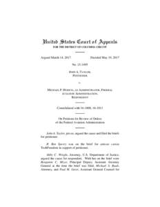 United States Court of Appeals FOR THE DISTRICT OF COLUMBIA CIRCUIT Argued March 14, 2017  Decided May 19, 2017