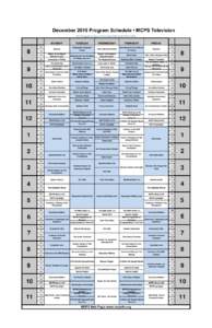 December 2016 Program Schedule • MCPS Television f :00  88