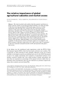 International relations / Agricultural subsidy / Subsidy / Agricultural policy / Export subsidy / Market price support / Export / Agreement on Agriculture / World food price crisis / International trade / Business / Economics