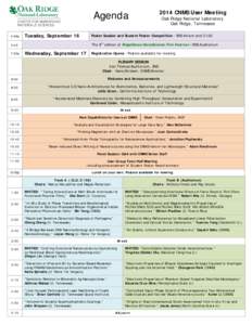 Conference agenda with track