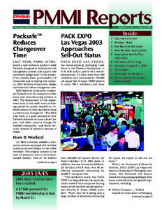 PMMI Reports  Packaging Machinery Manufacturers Institute Volume 12, No. 11, March 2003