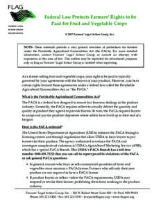 Culture / Perishable Agricultural Commodities Act / Produce / Buyer