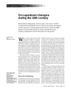 Occupational changes during the 20th century
