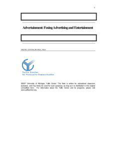 1  Advertainment: Fusing Advertising and Entertainment