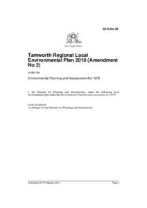 2013 No 56  New South Wales Tamworth Regional Local Environmental Plan[removed]Amendment