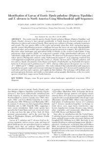 SYSTEMATICS  Identification of Larvae of Exotic Tipula paludosa (Diptera: Tipulidae)
