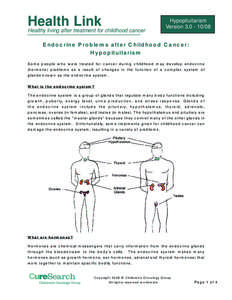 Health Link  Healthy living after treatment for childhood cancer Hypopituitarism Version[removed]