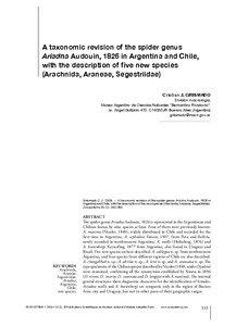 A taxonomic revision of the spider genus Ariadna Audouin, 1826 in Argentina and Chile, with the description of five new species