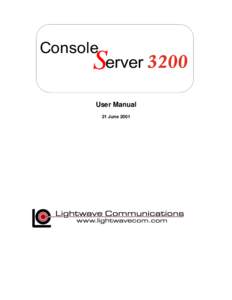 Console  Server User Manual 21 June 2001