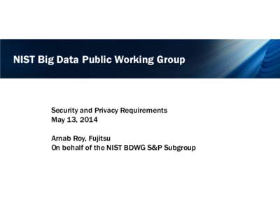 NIST Big Data Working Group
