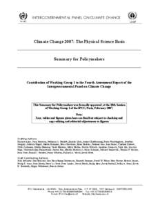 Intergovernmental Panel on Climate Change / Global warming / Effects of global warming / Climate forcing / IPCC Fourth Assessment Report / United Nations Framework Convention on Climate Change / IPCC Third Assessment Report / Climate sensitivity / Radiative forcing / Climate change / Climatology / Environment