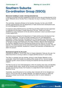 Communiqué 10  Meeting of 2 June 2010 Southern Suburbs Co-ordination Group (SSCG)