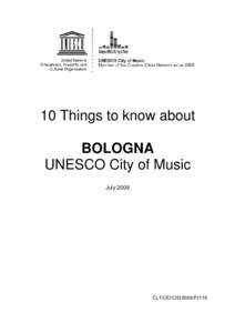 10 things to know about Bologna, UNESCO City of Music; 2009