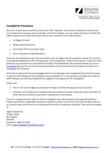 10 Park Square Leeds LS1 2LH DX: 26412 Leeds Park Square Complaints Procedure Our aim is to give you an excellent service at all times. However, if you have a complaint or concern you are invited to let us know as soon a