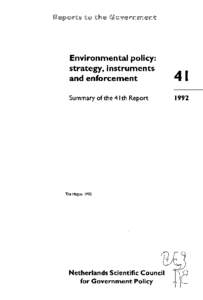 Environmental policy: strategy, instruments and enforcement 41