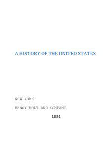 A HISTORY OF THE UNITED STATES  NEW YORK