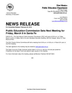 New Mexico Public Education Department 300 Don Gaspar Santa Fe, New Mexico[removed]Hanna Skandera Secretary of Education