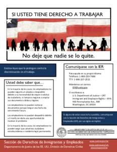 Sección de Derechos de Inmigrantes y Empleados Póster