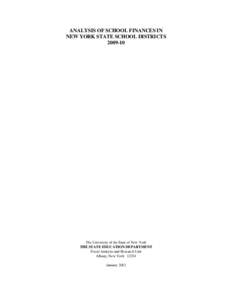 ANALYSIS OF SCHOOL FINANCES IN NEW YORK STATE SCHOOL DISTRICTS[removed]The University of the State of New York THE STATE EDUCATION DEPARTMENT