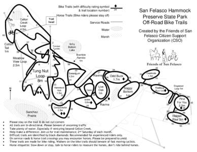 Bike Trails (with difficulty rating symbol & trail location number) 3  5