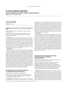 Documento descargado de http://www.elsevier.es elCopia para uso personal, se prohíbe la transmisión de este documento por cualquier medio o formato.  Gac Sanit. 2012; 26(Espec Congr 2):16-26 9th HTAi ANNUA