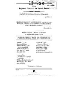 NATIVE WHOLESALE SUPPLY COMPANY, Petitioner, v. STATE OF IDAHO BY AND THROUGH LAWRENCE G. WASDEN, ATTORNEY GENERAL AND THE IDAHO STATE TAX COMMISSION,