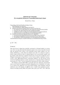 Ehebruch als Verbrechen Der europäische Beitrag zur Frauendiskriminierung in Japan Harald Fuess, Tokyo Fragestellung: Recht und Gleichberechtigung in Japan Begriffsklärungen des Ehebruchs