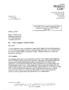 re: Rutter Ethics Complaint, Report of Findings to State of Alaska Personnel Board by Independent Counsel Thomas M. Daniel