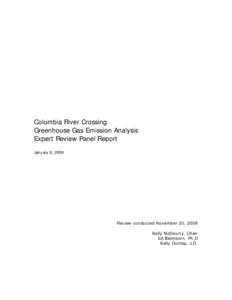 Columbia River Crossing Greenhouse Gas Analysis