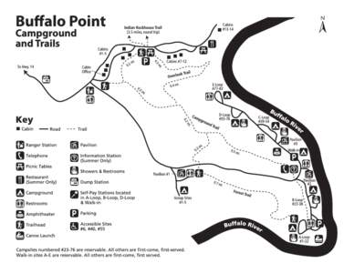 Campground Rules Camping: Select a vacant site, then register and pay your fee at the self-pay station. Walk-in tent sites have a lantern hook marked with a letter, while drive-in sites are numbered. Keep all vehicles, 