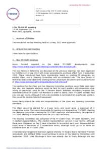 SUBJECT  Draft minutes of the 37th TF-CSIRT meeting[removed]September 2012, Ljubljana, Slovenia Version 1.0 Page 1/10