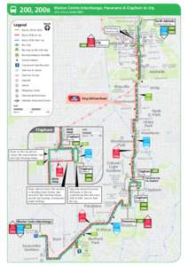 200, 200B  Marion Centre Interchange, Panorama & Clapham to city Also shows route 200C Womens & Childrens Hospital