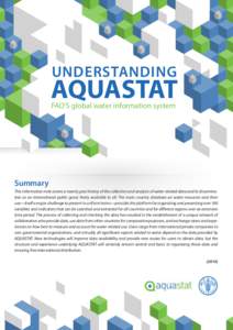 UNDERSTANDING  AQUASTAT FAO’S global water information system  Summary