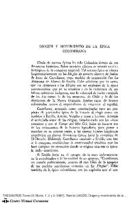 Origen y movimiento de la épica colombiana