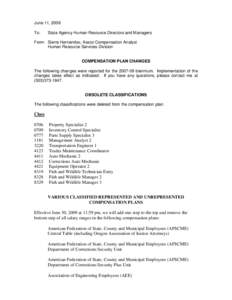 June 11, 2008 To: State Agency Human Resource Directors and Managers  From: Sierra Hernandez, Assoc Compensation Analyst