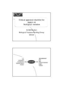 [removed]Biological Variation Working Group Critical appraisal checklist for papers on