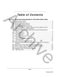 IDAPA 52 - Idaho State Lottery Commission.book