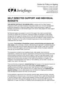 Microsoft Word - Self directed support